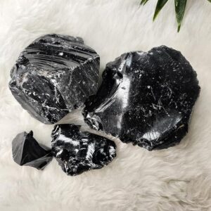 Raw Black Obsidian Cluster