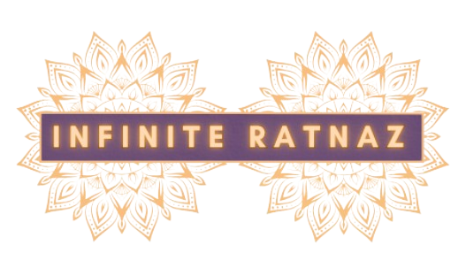 Infinite Ratnaz gemstone logo – healing crystals, Reiki stones, Rudraksha, bracelets & pendants brand
