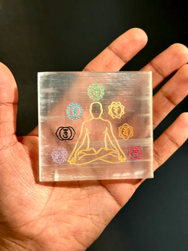 Selenite Crystal Charging Plate by Infinite Ratnaz for energy cleansing, recharging crystals, and spiritual clarity